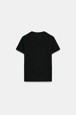 CAMISETA ALGOD?N FLAM? / Negro - Zara фото 7
