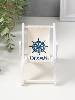 Сувенир дерево "Стул пляжный со штурвалом" 9х1х15,5 см