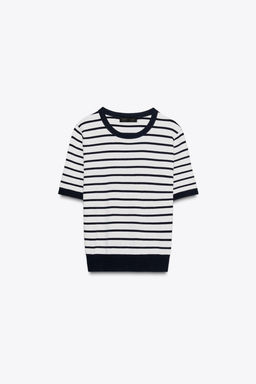 BASIC PLAIN KNIT SHORT SLEEVE TOP - Zara фото 54