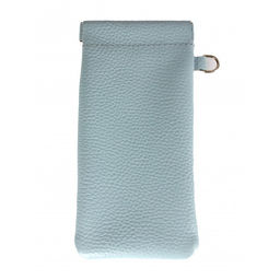 Футляр для очков Croco фо-725 (на пружинке) натуральная кожа голубой св флотер (20) 264192  фото 2