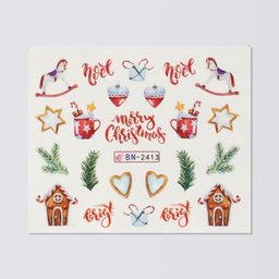 Цена за 6 шт. Слайдеры для ногтей Noel, разноцветные - Qf фото 2