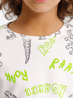 Комплект для мальчиков (джемпер, брюки) молочный с динозаврами - Mark formelle фото 4