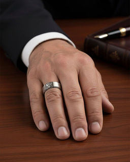 Кольцо из нержавеющей стали с гравировкой герба России