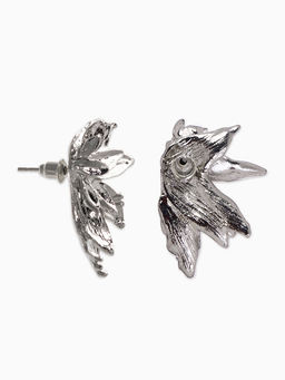 Цена за 2 шт. Серьги металл "Цветы половинки", цвет серебро