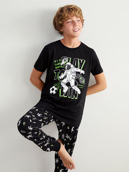 Bisiklet Yaka Erkek ?ocuk Pijama Tak?m?