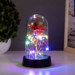 Фигурка световая в колбе RISALUX Цветок, LED-ночник, 3?AG10, красный, 8.5?8.5?15.5 см