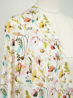 Штапель Премиум (Digital) Летняя палитра цв.белый, ш.1.45м, вискоза-100%, 105гр/м.кв - Купава фото 8