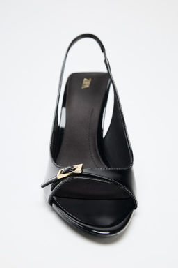 HIGH-HEELED PATENT-EFFECT SANDALS - Zara фото 5