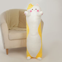 Мягкая игрушка-подушка Кот, 110 см, цвет жёлтый
