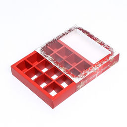 Цена за 2 шт. Коробка под 16 конфет «Новогодняя», 17.5×17.5×3.5 см