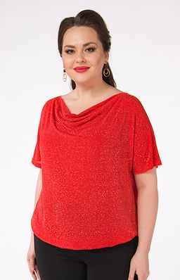 Женственная блуза с коротким рукавом и горловиной - качели.