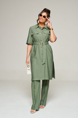 Костюм 6336 хаки, Брюки, Блуза, Топ - Beautiful and free фото 2