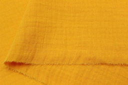 Муслин двухслойный с эффектом жатости цв.Оранжево-желтый, ш.1.4м, хлопок-100%, 110гр/м.кв - Купава фото 4
