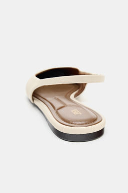 LEATHER SLINGBACK BALLERINA SHOES - Zara фото 6