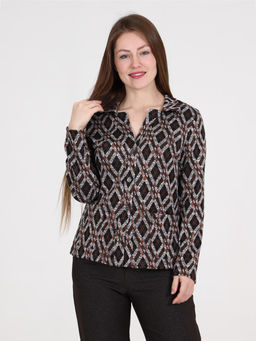 Жакет трикотажный с карманами коричневый - Odis фото 5