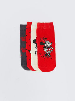 Minnie Mouse Desenli K?z Bebek Soket ?orap 4l?
