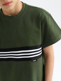 Футболка с лампасом, хаки - Inzibe фото 2