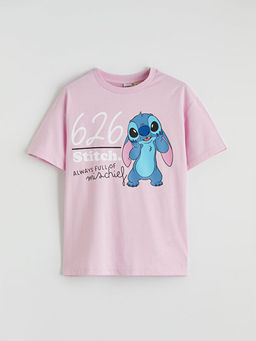 Stitch Bask?l? K?z ?ocuk Ti??rt
