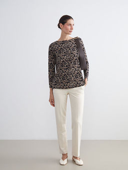 Bisiklet Yaka Desenli Bluz