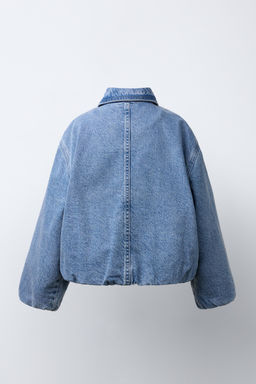 CAZADORA BOMBER DENIM / Azul