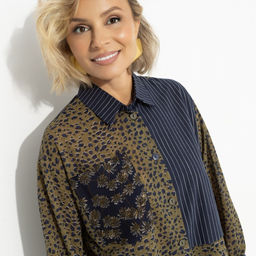 Рубашка асимметричного кроя Жемчужина образа (green) - Charutti фото 9