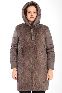 Пальто зимнее цвета какао на верблюжьей шерсти женское