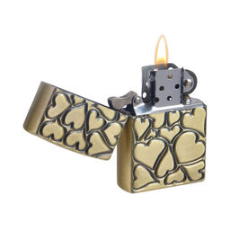 Зажигалка бензиновая для курения Сердечки