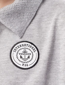 Футболка-поло из трикотажа пике с эластаном