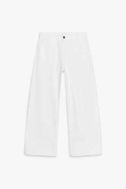Z1975 WIDE-LEG HIGH-WAIST CROPPED JEANS - Zara фото 6