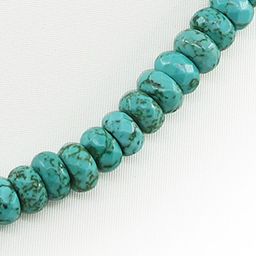 Бусы туркенит зеленый, приплюснутые граненые 6мм, короткие 47см