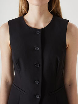 Bisiklet Yaka Kad?n Klasik Yelek