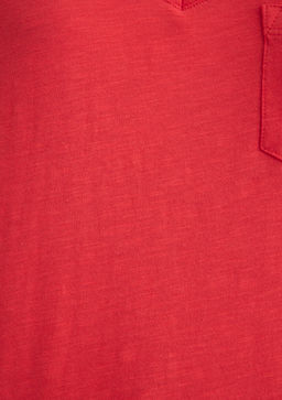 V Yaka K?rm?z? Basic Tisort - Mavi фото 6