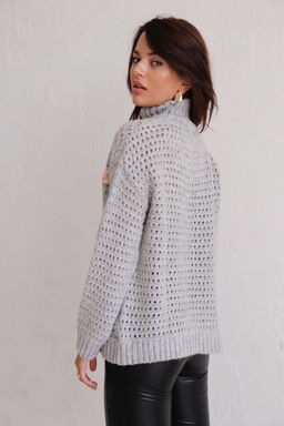 Martichelli Свитер светло-серый с перьями  фото 23