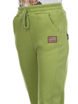01 GREEN Брюки спортивные женские на флисе (100% хлопок) 7986