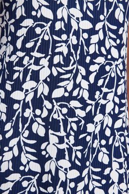 Indigo Cicek Bask?l? S?f?r Kol Volanl? Shift/Duz Mini Esnek Orme Elbise TWOSS22EL0794