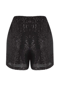 Siyah Dokumlu Beli Lastikli Payet Sort TPRAW26SR00003 - Trendyolmilla фото 3