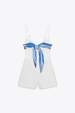 STRIPED SCARF PRINT CUT-OUT PLAYSUIT - Zara фото 2