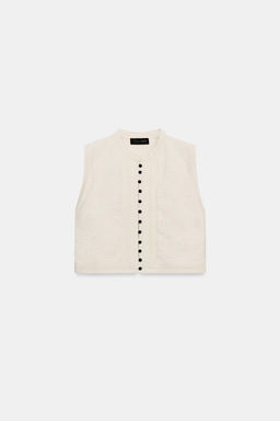 TOP CHALECO PUNTO ESTRUCTURA / Crudo - Zara фото 7