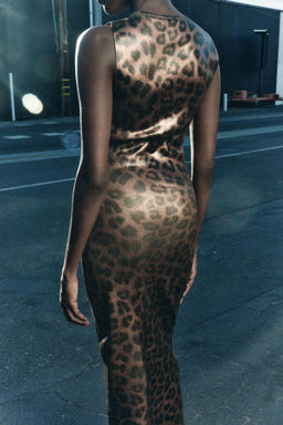KNIT FOIL DRESS WITH ANIMAL PRINT - Zara фото 4