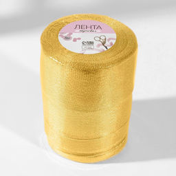 Набор парчовых лент, 5 шт, размер лент: 6/10/20/40/50 мм, 23 1 м, цвет золотой - Арт узор фото 5