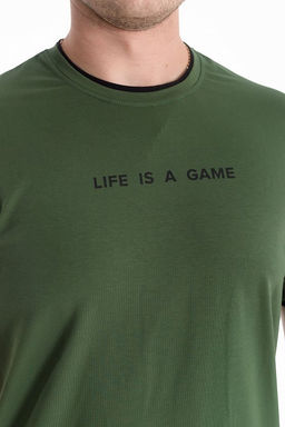 Футболка М125030Пх хаки/черный - Елена фото 6