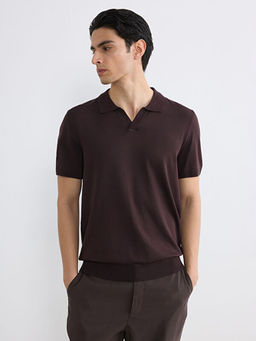 Polo Yaka K?sa Kollu Erkek Triko Kazak