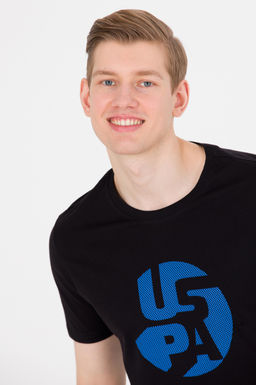 Мужская черная футболка с круглым вырезом - U.s. polo assn фото 4