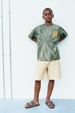 CAMISETA FELPA TIE DYE ESTAMPADO / Verde