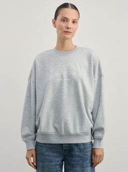 Свитшот из смесового хлопка с вышивкой / Zarina  фото 3