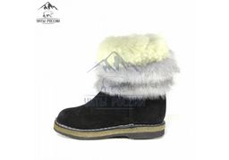 Детские унты, голубая норка, войлочная подошва