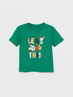 Bisiklet Yaka Bask?l? Erkek Bebek Ti??rt