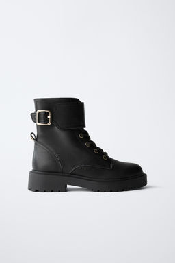 LEATHER ANKLE BOOTS WITH BUCKLE