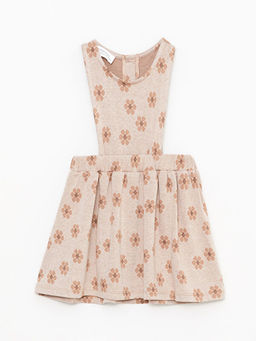 Bisiklet Yaka Bask?l? K?z Bebek Elbise