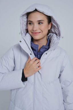 Пуховик Длинный Серо-сиреневый